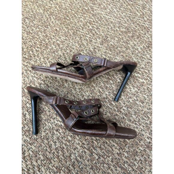 CELINE 2001 brown leather heels - Picture 4 of 9